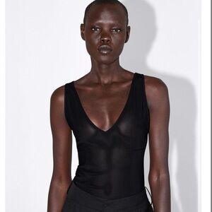 Zara semi sheer Bodysuit